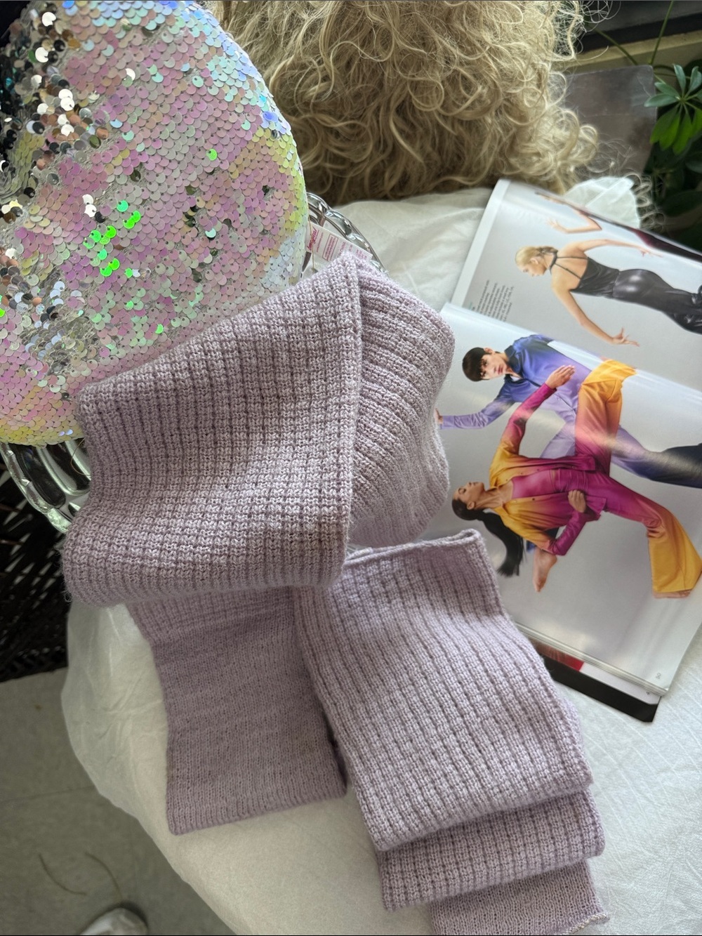 Soft Ribbed Women's Knit LEG WARMERS lavender- vintage with ALL THE FEELS💜
